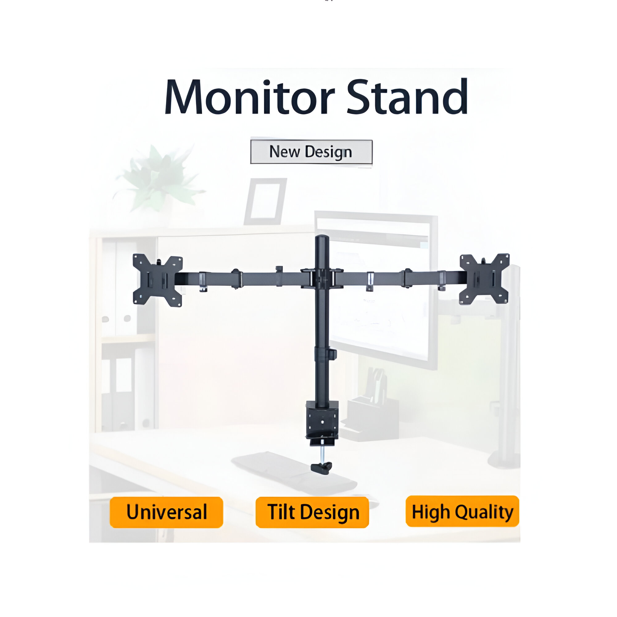 LED Monitor Mount Stand For 2 LED With Table Clamp Height Adjustable view 3